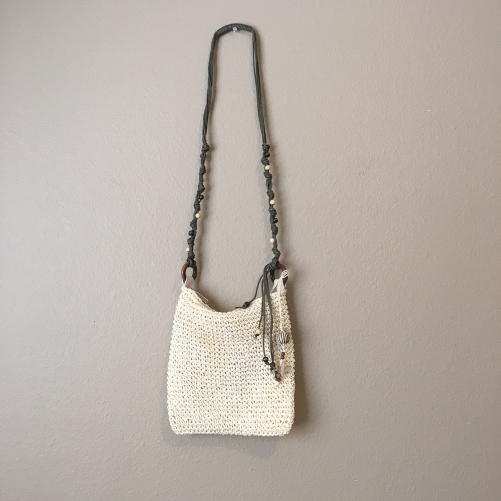 Sun ‘n’ Sand Braided Straw Crossbody Bag in Cream